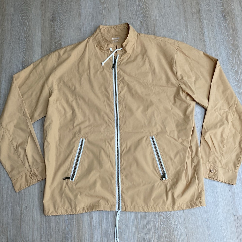 FINL 365 Finish Line Athletics Mens 2XL Tan Windbreaker Lightweight Zip Jacket